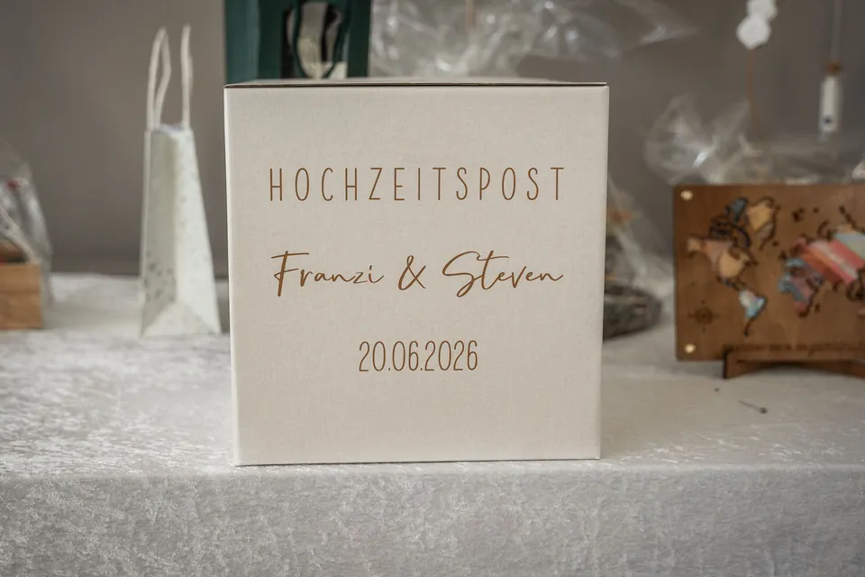 Hochzeitspost-Box mit Franzi & Steven 20.06.2026, Hochzeit im Moods