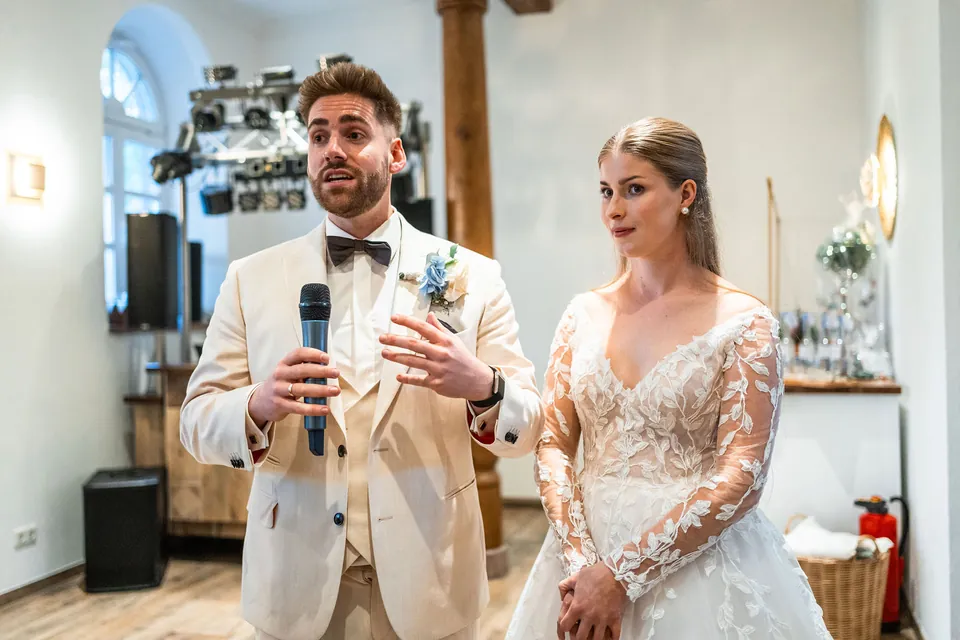Rede des Brautpaars, Hochzeit in der Schleifenmühle Dettenheim-Rußheim