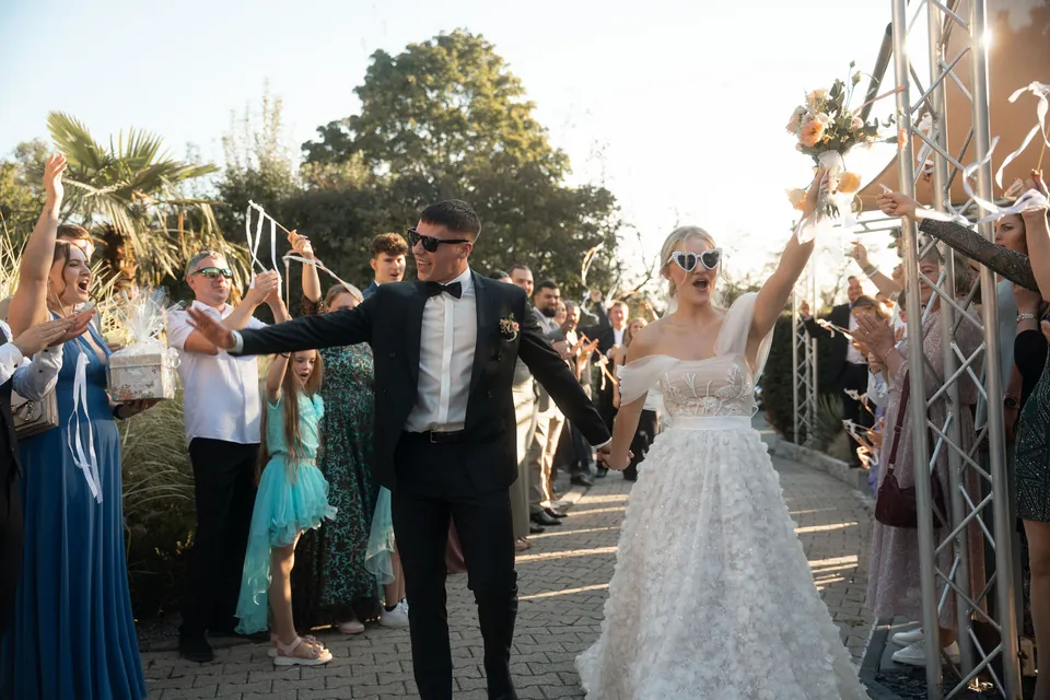 Einzug des Brautpaars, Hochzeit am Schloss Schwetzingen